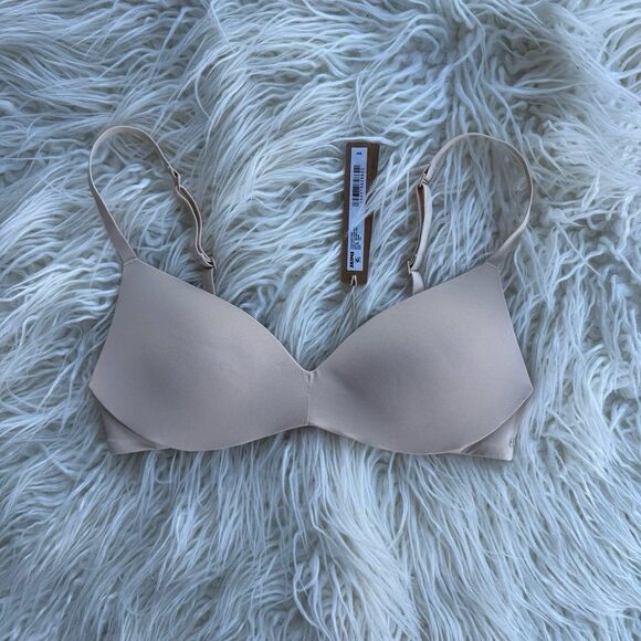 Skims Wireless Form Pushup Plunge Bra Sand Size 32A - Picture 1 of 6